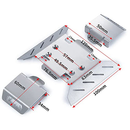 Stainless Steel Chassis Center Skid Plate Armor Guard for Axial SCX6 1/6 RC Crawler Car Upgrades
