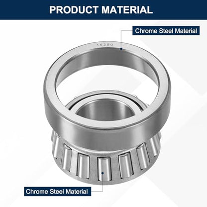 uxcell 15118 15250 Tapered Roller Bearing Cone and Cup Set, 1.1895" Bore x 2.50" OD x 0.8125" Thick, Chrome Steel Taper Bearing Set, ABEC-3 - size: 15118 15250
