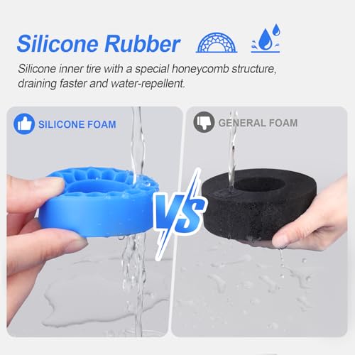 HobbyPark 1.0 Tires Silicone Inserts Foam fit 56-58mm*24mm for 1/18 1/24 Scale RC Crawler Truck, Super Soft, 4pcs (Navy Blue) - color: Navy Blue (Small)
