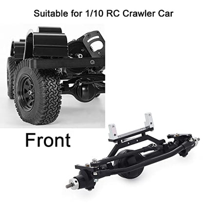 CNC Aluminum Alloy Front Rear Axle Complete Set for 1/10 RC Crawler RC-4WD Gela-nde II TF2 D110 Yo-ta II Axles(Black) - color: Front and Rear Axle