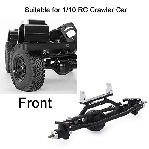 CNC Aluminum Alloy Front Rear Axle Complete Set for 1/10 RC Crawler RC-4WD Gela-nde II TF2 D110 Yo-ta II Axles(Black) - color: Front and Rear Axle