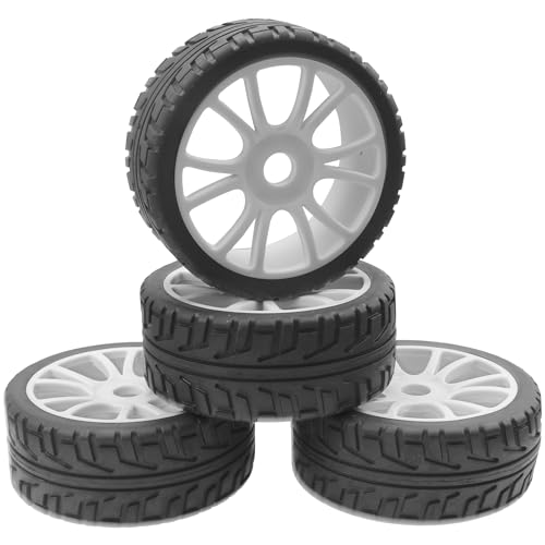 ShareGoo 1/8 RC Buggy Off Road Tires and Wheels Rim 17mm Drive Hex Compatible with Arrma Typhon Kyosho Losi VRX Redcat Tamiya HPI 1/8 RC Off Road Buggy (White) - color: White