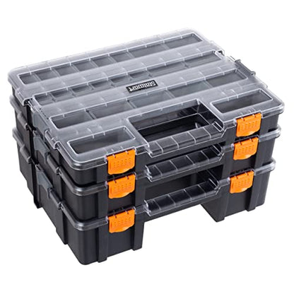 Stalwart Tool Box Organizer - 3-in-1 Portable Small Parts Organizer, Gray