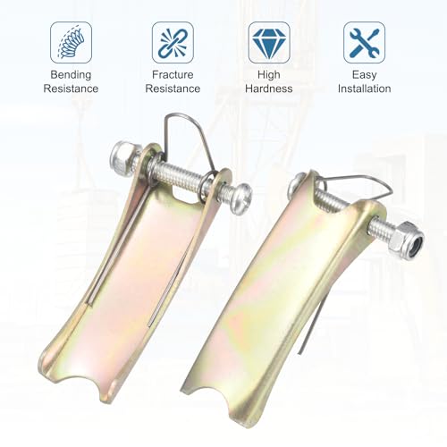 uxcell 2T Hook Safety Latch Kit, 2 Pack Thickened Metal Clevis Slip Hook Replacement Latch for Towing Receiver Hitch Truck Trailer, Color Steel (2.1 Inch / 53mm Length, 0.8mm Thinkness) - size: 2T, 2.1" / 53mm