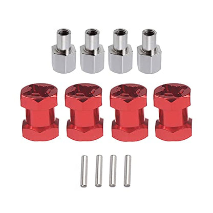 4Pcs RC Wheel Spacer 12mm Hex Adapter for 1/10 RC Crawler(Red,15mm) | 15mm Extension hub Adapter, RC Hex Drive Wheel Adapter Combiner Coupler,Alloy Metal - size: 15mm
