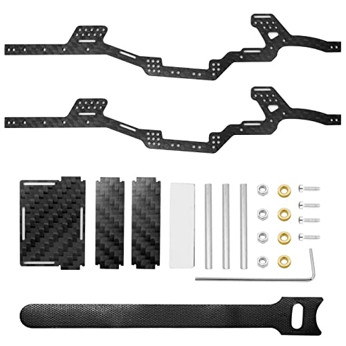 OGRC SCX24 LCG Chassis Carbon Fiber Frame 8°Angled Chassis | SCX24 Carbon Fiber LCG Chassis for SCX24 Deadbolt JLU C10 Bronco 1/24 RC Crawler