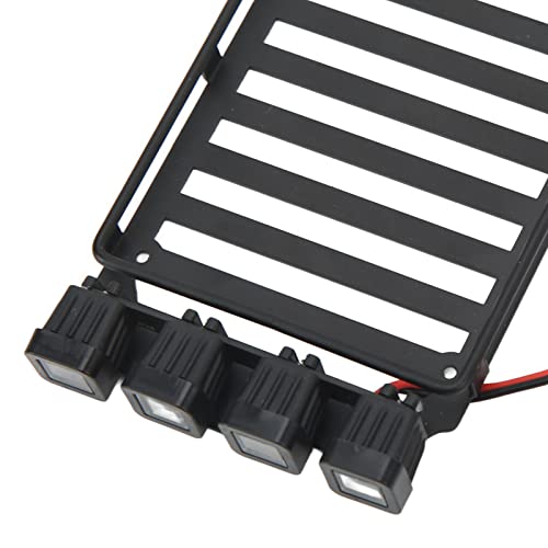 RC Roof Rack Luggage Carrier with LED Light Ideal for Axial SCX24 1/24 RC Crawler Featuring Premium Materials Excellent Simulation Lightweight Design and Easy (Quadrate Lamp) - size: Quadrate Lamp