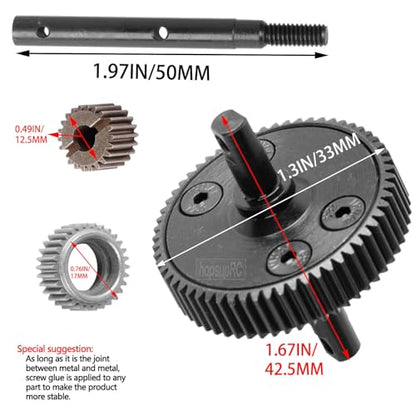 Steel Transmission Gear for Gearbox Transmission Gear Upgrades Part for 1/10 Slash 2WD(VXL),Rustler/Stampede/Bandit 2WD(VXL),Black
