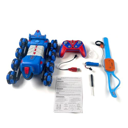 GoolRC 8WD Gesture Sensing RC Stunt Cars, Remote Control Robot Dog Toy for Teens, 2.4GHz Remote Control Car with Spray, Light and Music?Christmas Birthday Gift (Blue) - color: Blue