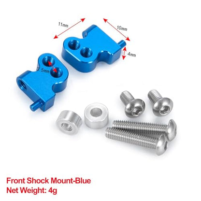 RC Car Toys For Tamiya CC01 1/10 Metal Front Rear Shock Towers Mount Pull Link Rod Mounts Steering Set RC Drift Truck Car Parts(Front Mount-Blue) - color: Front Mount-Blue