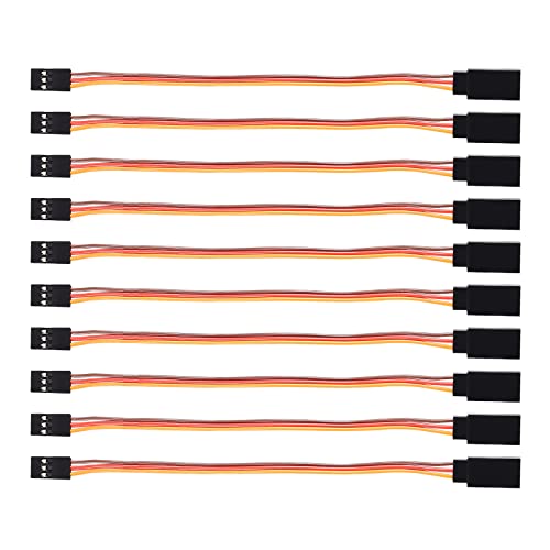 DIANN 10pcs 3-Pin JR Servo Extension Cable 1 JR Male to 2 Female JR Y Harness Servo Cable for RC Cars Trucks Airplanes Servo Receiver Connection (10pcs I-Type)