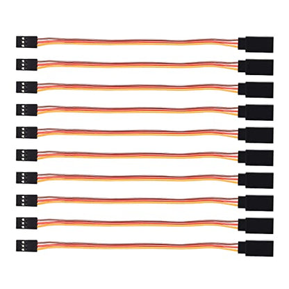 DIANN 10pcs 3-Pin JR Servo Extension Cable 1 JR Male to 2 Female JR Y Harness Servo Cable for RC Cars Trucks Airplanes Servo Receiver Connection (10pcs I-Type)