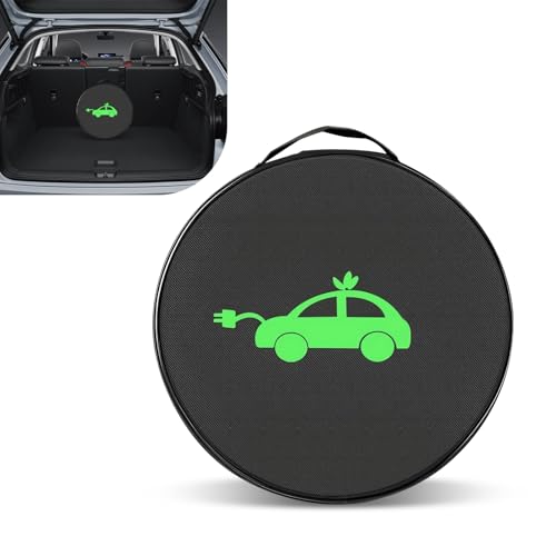 Car Tools Cable Bag, Waterproof Electric Vehicle Charging Cable Organizer Bag, Portable EV Charging Cable Bags, Storage & Organizer for Jumper Cables, Cords, Universal for Cars Trucks (Round) - size: 1 PC# Round