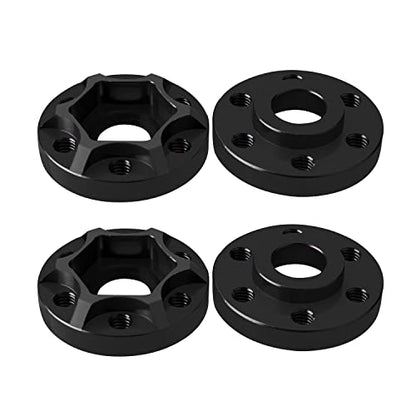 4pcs RC Accessories Aluminum 12mm Wheel Hex Hub Adapter Wheel Extension for 1/10 RC Crawler 1.9inch or 2.2inch Wheel RimAxial Scx10 Trx4 Wraith Gen7 Gen8 D90 CC01 1/10 RC Crawler (Black 6mm) - size: 6mm