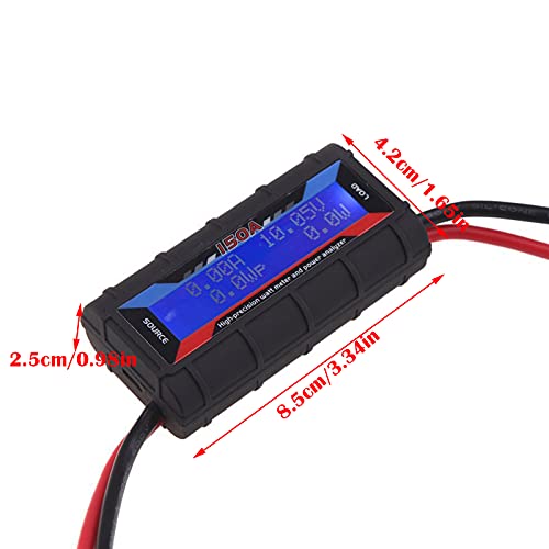 150A RC Watt Meter Analyzer High Precision with Backlight Digital LCD Screen for voltage (V) current (A) Power (W) Charge(Ah) and Energy (Wh) Measurement (150A) -DC 0-60V Volt Amp Wattage Checker