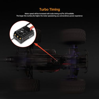 XC E3 Sensored Brushless ESC for RC Car, 6-12S Lipo,300A Continuous Current,10-25A、6.0/7.4/8.4V BEC,Applicable to 1/5,Support Turbo Timing and APP Control - size: E3