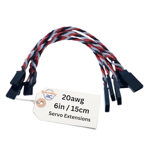 Twisted 20awg Servo Extension Wire - 100 Strands for RC Vehicles, Drones, E-Bikes - 6 Lengths / 5 Cables per Pack (15CM / 6in / 0.5ft) - style: 15CM / 6in