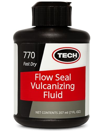 TECH Flow-Seal Tire Repair Cement, Fast-Drying Vulcanizing Fluid, 7oz | Support A Bonding Layer While Sealing Against Moisture And Contaminants During Repairs