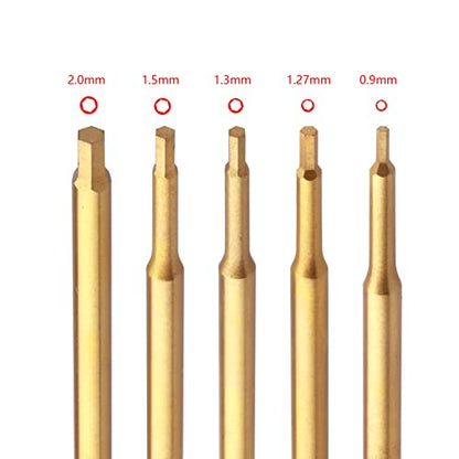 5Pcs Mini 0.9mm 1.27mm 1.3mm 1.5mm 2.0mm Hex Screw Driver Set Titanium Hexagon Screwdriver & 4-way Wrench Tool Kit for Axial SCX24 1/18 1/24 1/28 RC Crawler Truck
