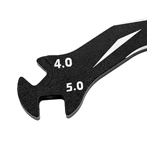 POCREATION Remote Control Car Model Tool, Alloy Spanner, 4 in 1 Multi Turnbuckle Wrench for 1/10 RC Cars, Portable Maintenance Tool (Black) - color: Black