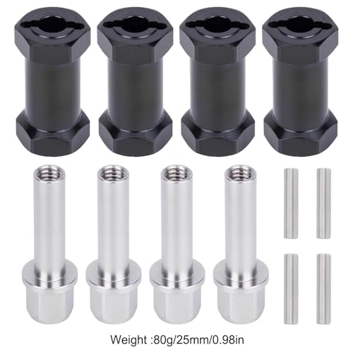 25mm Brass Hex Hub Extension Adapter Upgrade for 1/10 SCX10 D90 | Fit 1/10 Axial SCX10 & D90 crawler vehicles. Widen wheel track for stability. Solid brass durable RC modification parts. - size: 25mm