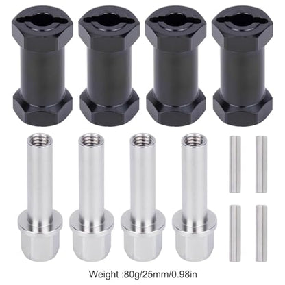 25mm Brass Hex Hub Extension Adapter Upgrade for 1/10 SCX10 D90 | Fit 1/10 Axial SCX10 & D90 crawler vehicles. Widen wheel track for stability. Solid brass durable RC modification parts. - size: 25mm