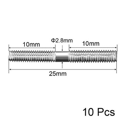 uxcell M3x25mm Pushrod Connector Stainless Steel Rod Linkage,for RC Boat,Car,Airplane,Helicopter,10pcs - size: M3x25mm