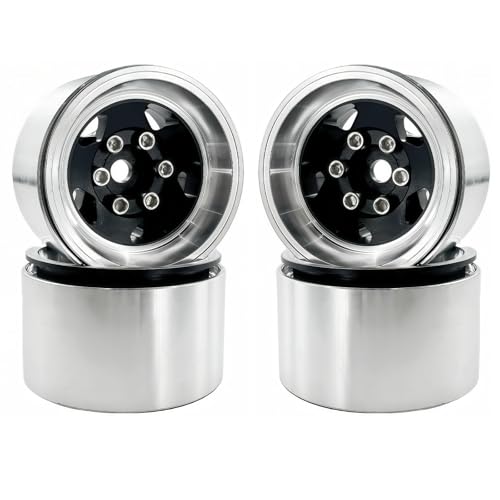 1.0 Beadlock Wheel Rims, Aluminum Alloy RC Wheels Set, CNC Machined Upgrade Parts for 1/18–1/24 RC Crawlers (4PCS)