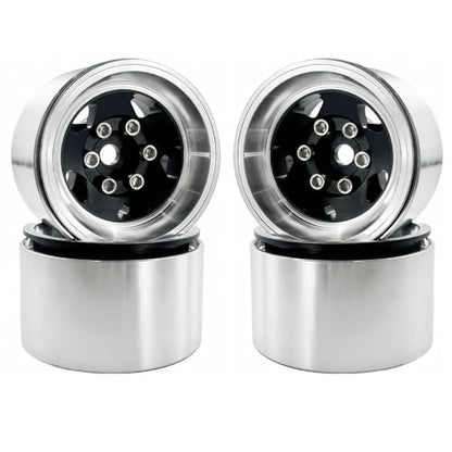 1.0 Beadlock Wheel Rims, Aluminum Alloy RC Wheels Set, CNC Machined Upgrade Parts for 1/18–1/24 RC Crawlers (4PCS)