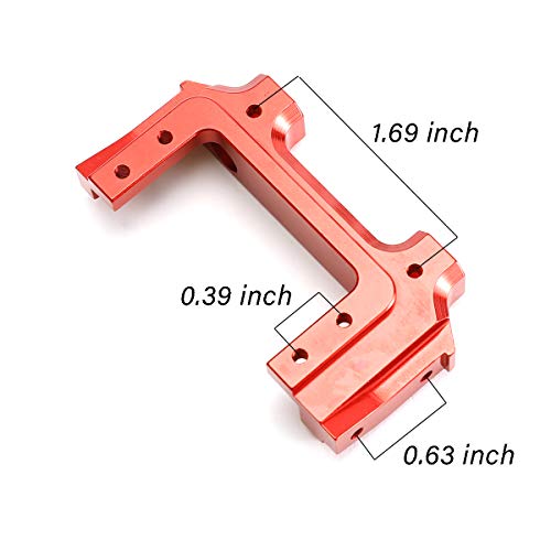Metal Front Bumper Mount Servo Bracket for 1/10 Axial SCX10 II AX90046 RC Crawler Car Upgrade Parts (Red) - color: Red