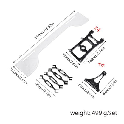 Off Road Chassis Setup System Set RC Car Multifunctional Upgrade Part Aluminum Alloy Adjustment Ruler Suspension Camber Toe Steering Gauge, with Wrench