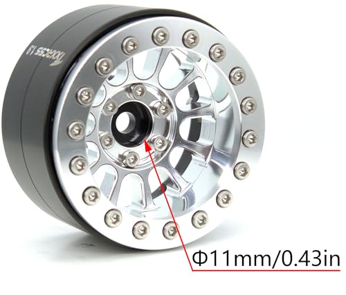 152g Super Heavy Duty RC 1.9 Beadlock Wheels Offsets -6mm Rims Hex 12mm Wheel for TRX4 TRX6 SCX10 Gen8 1/10 RC Crawler Remote Control Car Upgrades Accessories (Silver) - color: Silver