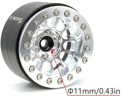 152g Super Heavy Duty RC 1.9 Beadlock Wheels Offsets -6mm Rims Hex 12mm Wheel for TRX4 TRX6 SCX10 Gen8 1/10 RC Crawler Remote Control Car Upgrades Accessories (Silver) - color: Silver