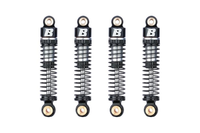 Rc Car Parts for FCX24 FCX18 1/18 1/24 Upgrade Parts: 41mm Oil-filled Aluminium Shocks (4 pcs) Silver - color: Silver