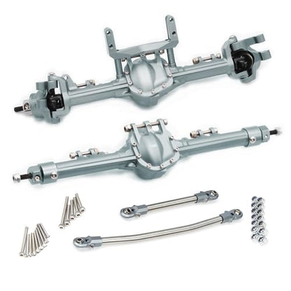 Aluminum Front & Rear Axles CNC Complete Axle Set for 1/10 RC Crawler Car Axial SCX10 II RGT 86100 Redcat GEN8 Element Enduro CC01 (Gray Front Rear Axle) - color: Gray Front Rear Axle