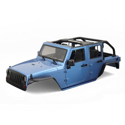 1/10 RC Jeep Wrangler Convertible Hard Shell Kit, for 1/10 RC Crawler TRX4 Axial SCX10 90046 90027 313 Wheelbase Shell Modification Accessories (Blue) - color: Blue
