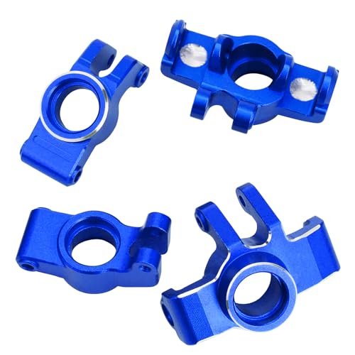 Aluminum Front Steering Block Knuckles & C-Hubs Caster Blocks & Rear Hubs Hops Up for ARRMA 1/18 Granite GROM,1/14 Typhon GROM Upgrades Parts (Blue) - color: Blue