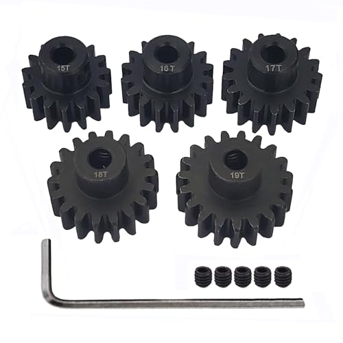 32P Pinion Gear 3.175mm Shaft 15T 16T 17T 18T 19T for RC Motor B | Steel Metal,Sturdy,With Hex Key - style: 15T 16T 17T 18T 19T
