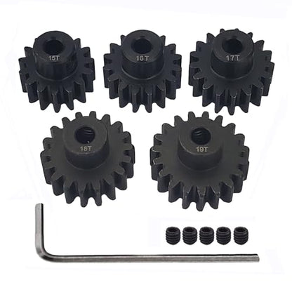 32P Pinion Gear 3.175mm Shaft 15T 16T 17T 18T 19T for RC Motor B | Steel Metal,Sturdy,With Hex Key - style: 15T 16T 17T 18T 19T