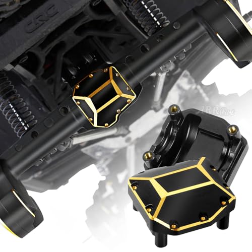 Brass Portal Covers Weights/Axle Diff Cover/Inner Portal Covers Front Steering Knuckles Upgrades Part for SCX10 III,Rc Upgrades Part Hops Up for SCX10 III,Replace AXI232026/AXI232006,Black