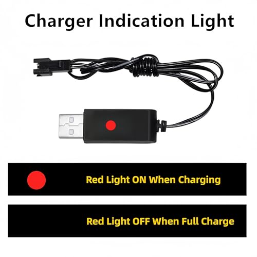 7.2V USB Charger with SM-2P Plug Battery Charging Cable for 7.2V NICD/NIMH Battery RC Truck RC Excavator RC Cars