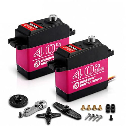 Pack of 2 40KG Digital RC Servo Motor Full Metal Gear - 270 Degrees - size: 40kg x 2PCS(270°)