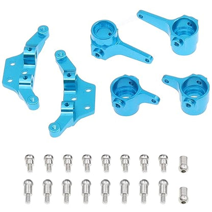 Aluminum Alloy Steering Knuckles Kit A-Arms Suspension Arm Rear Link Rod Shocks & Dogbones(CVD) Upgrade Parts Compatible with WLtoys K969 K979 K989 K999 P929 P939 284131 1/28 RC Car(Blue) - color: Blue
