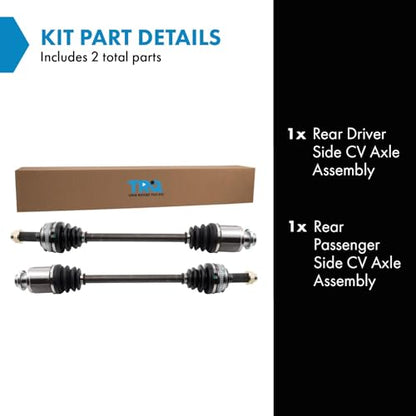 TRQ Rear Driver and Passenger Side CV Axle Assembly Set 2 Piece Compatible with 2003-2005 Honda Pilot 2006-2008 Pilot All Wheel Drive - style: CSA33047