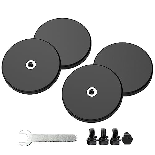 Magnetpro 4 Pieces Strong Rubber Coated Mounting Magnets 30 LB | Anti-Scratch over 30 LB Force with M4 Thread Hole and Bolts - size: 30LB - M4 Female 4P