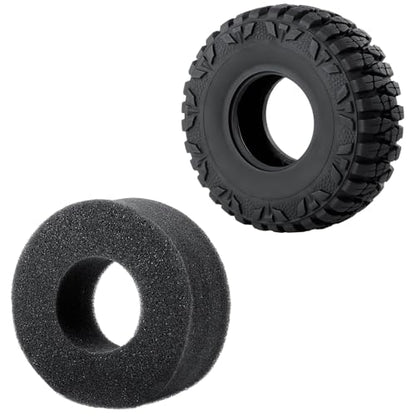 RCLIONS 4PCS 1.9inch 112mm RC Rubber Wheel Tires with Foam Insert for 1/10 RC Crawler Car SCX10,TRX4,SCX10-II,Redcat Gen8 Gen7