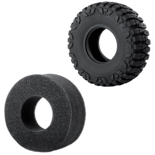 4PCS 1.9inch 112mm RC Rubber Wheel Tires with Foam Insert for 1/10 RC Crawler Car SCX10,TRX4,SCX10-II,Redcat Gen8 Gen7