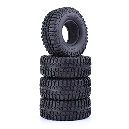 4PCS RC Crawler 100mm Rubber Tires 1.9 inch Wheels Tyres Set for 1:10 RC Rock Crawler Car for Axial SCX10 D90 TF2 Tamiya TRX-4 Parts - color: 100mm