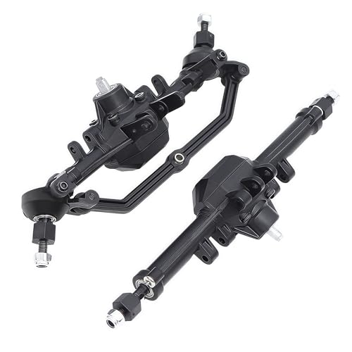 TRX4M Axles Complete Set- TRX4M Front & Rear Straight Axle Assembly Direct Fit for TRX-4M 1/18 RC Crawler (Fits Bronco/F150) - OEM Replacement & Upgrade Parts (Differential Cover -2)