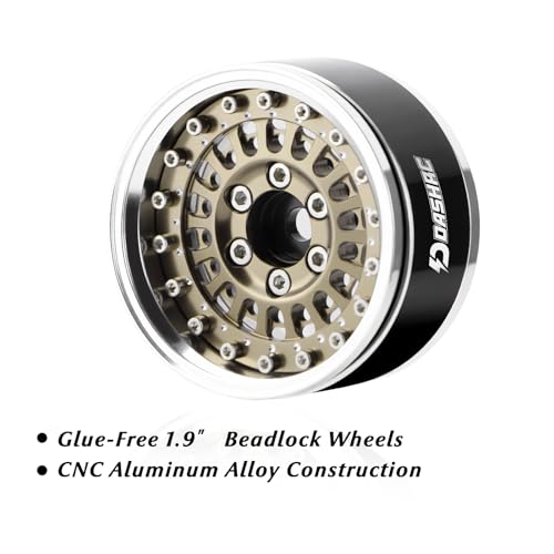 RC 1.9" Beadlock Wheels with Adjustable Offset for TRX4 SCX10 - color: Desert Gold